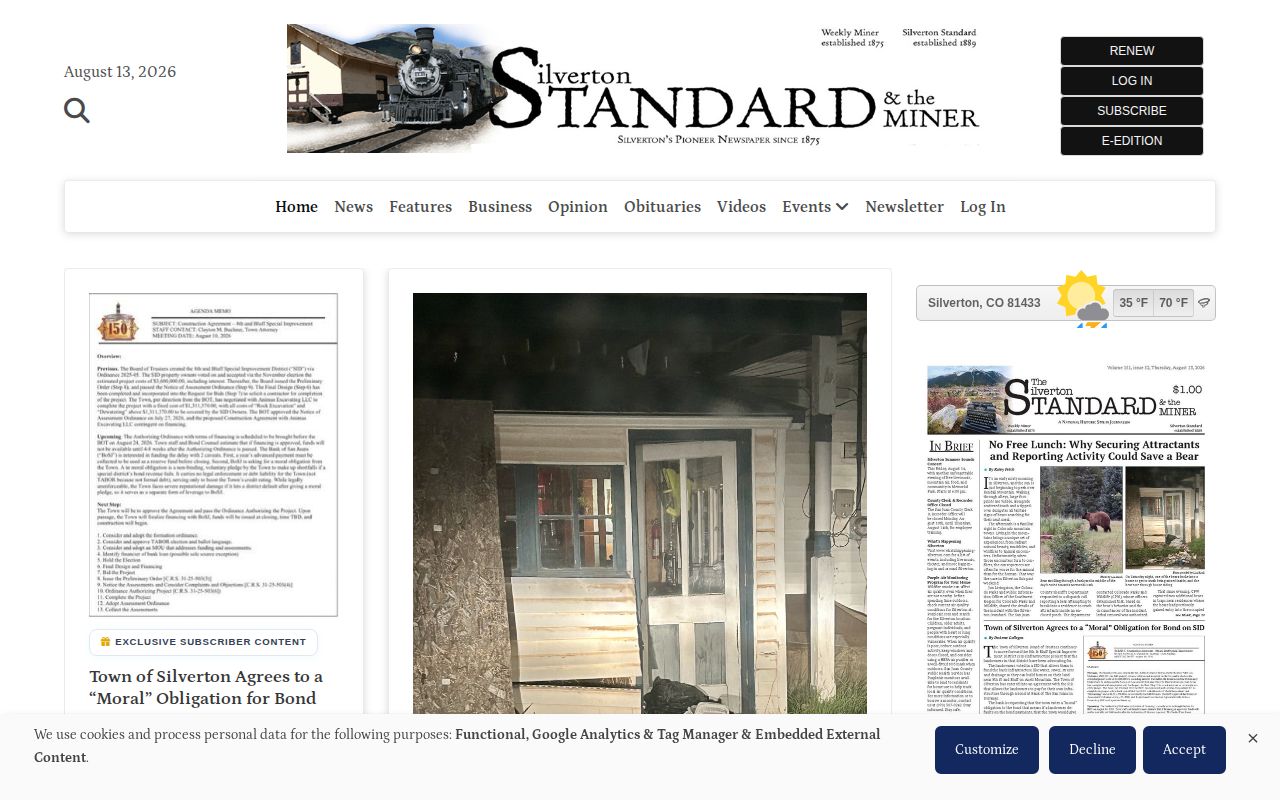Silverton Standard San Juan County arrest news and blotter source